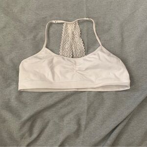 Wonder Nation White Lace-Back Sports Bra